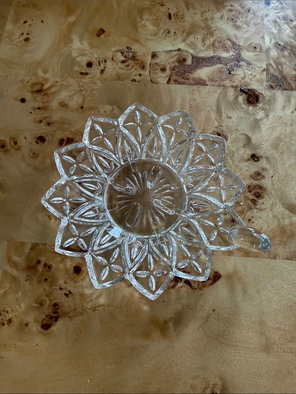Vintage Federal Glass Petal Clear Chamber Maid Candle Holder